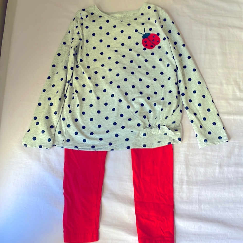 Carters KID Ladybug Long Sleeve Shirt with Leggings Girl Size: 7/7A